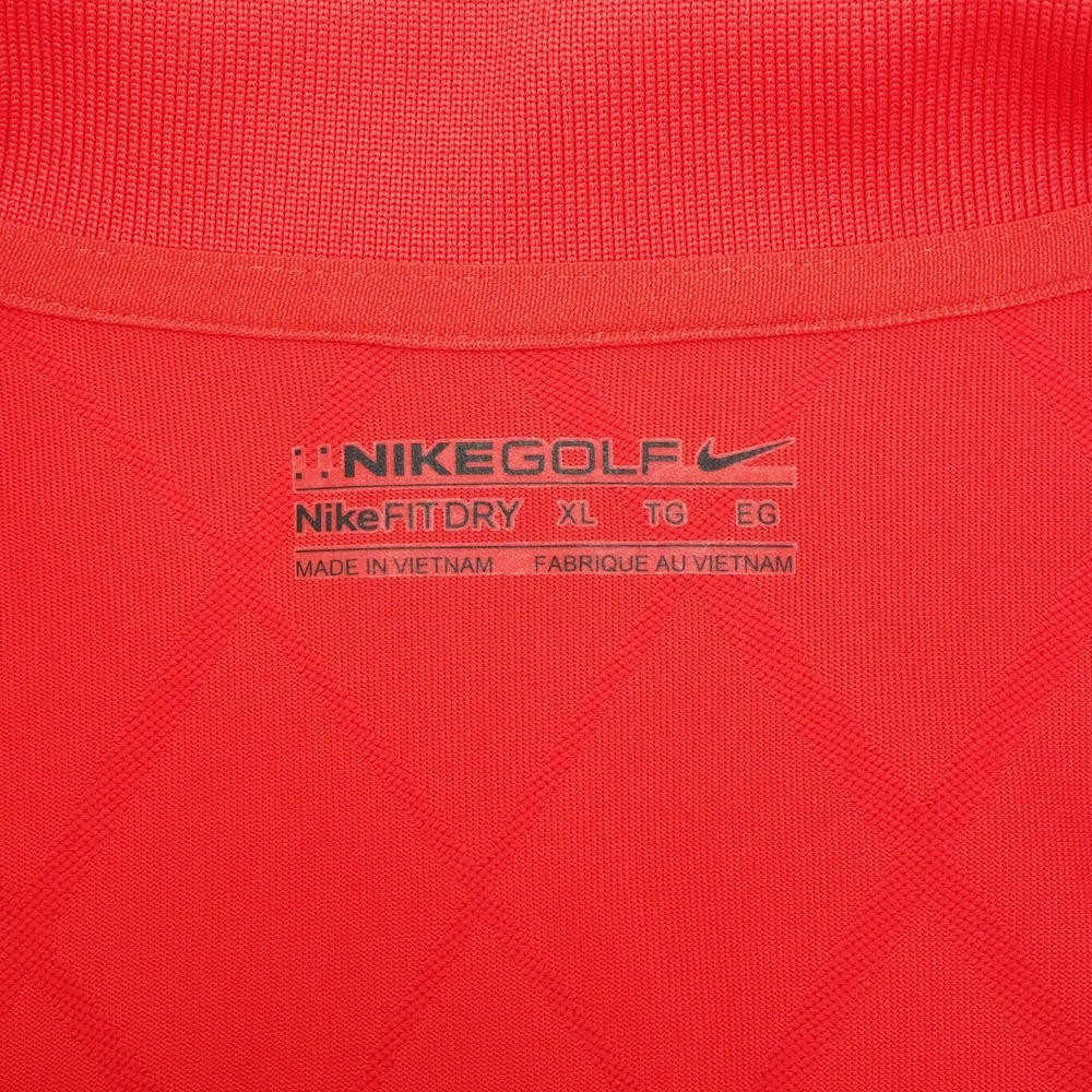 Nike Golf Polo Shirt Mens Sz XL Red Argyle Diamond Jacquard Fit Dry Performance - Picture 4 of 4
